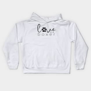 Dog Paw Print Design - Love Boxer Dogs Kids Hoodie